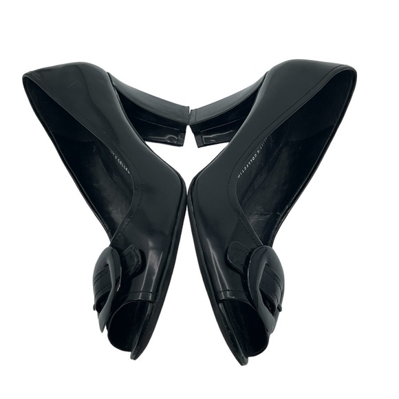 Franco Sarto Black The Artist’s Collection Natalia Buckle Peep Toe Heels Size 8 - Picture 6 of 11